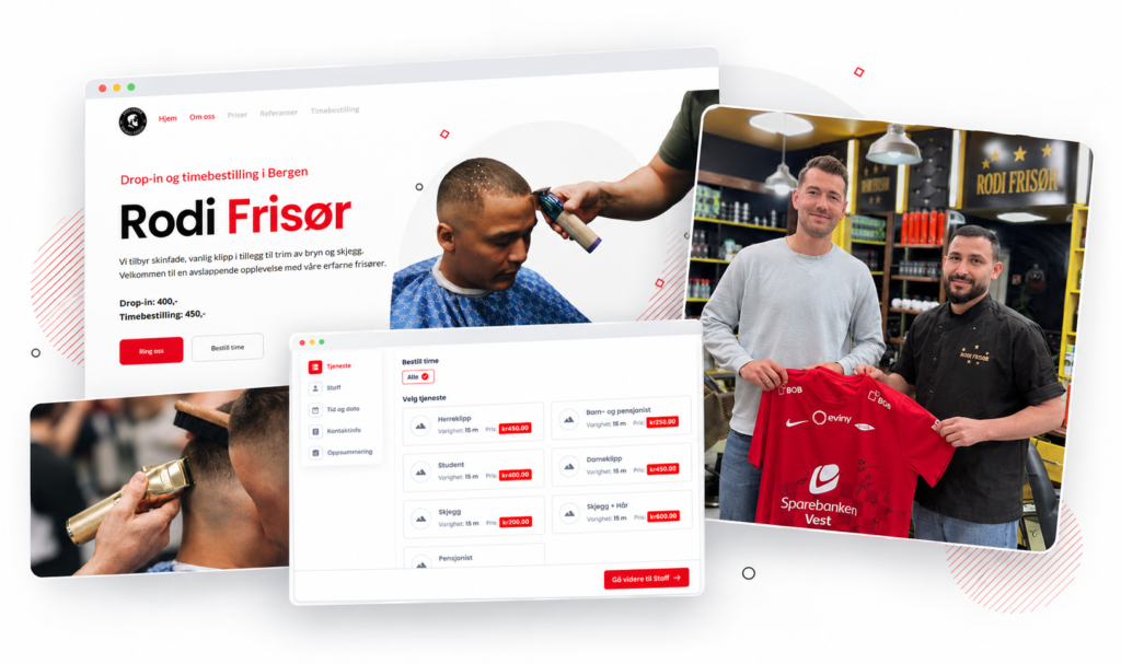 Nettside, booking-system og foto for Rodi Frisør 1 Rodi Frisør – moderne barberopplevelse